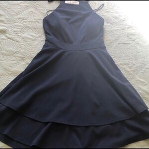 Francesca's Collections Navy Crochet Back Dress M Medium